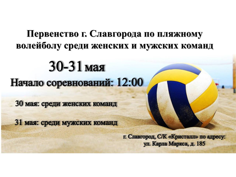 В Славгороде пройдет Первенство по пляжному волейболу.