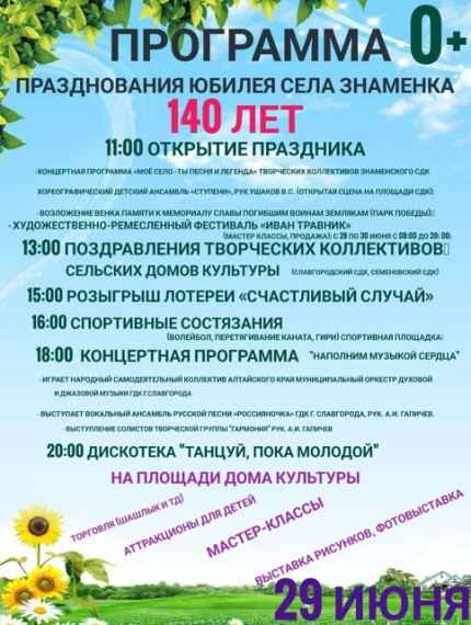 В выходные 140 лет отметит село Знаменка.. В выходные 140 лет отметит село Знаменка..