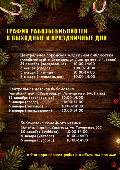 График работы библиотек в выходные и праздничные дни. График работы библиотек в выходные и праздничные дни.